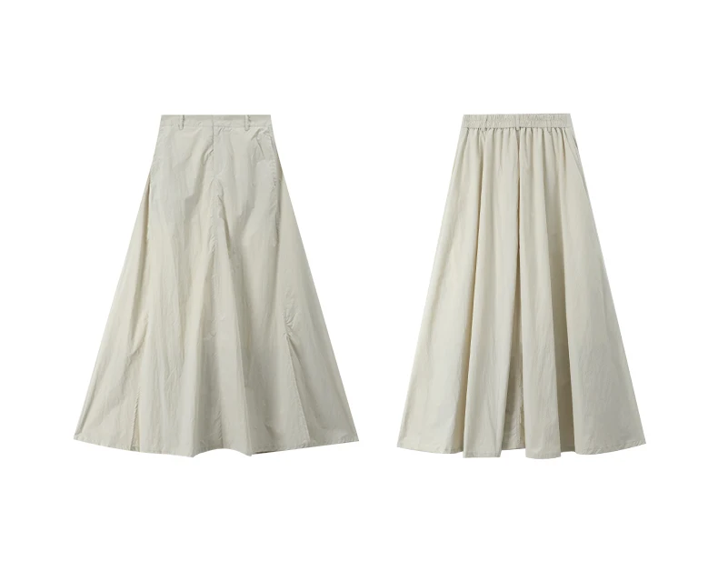 SuperAen 2025 Summer New Solid Skirt for Women Sweet High-waisted High Street A-line Long Skirts