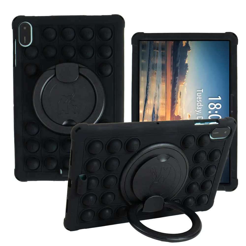 Bubble Pop Rotating Soft Silicone Case - Kids Safe Tablet Stand Cover