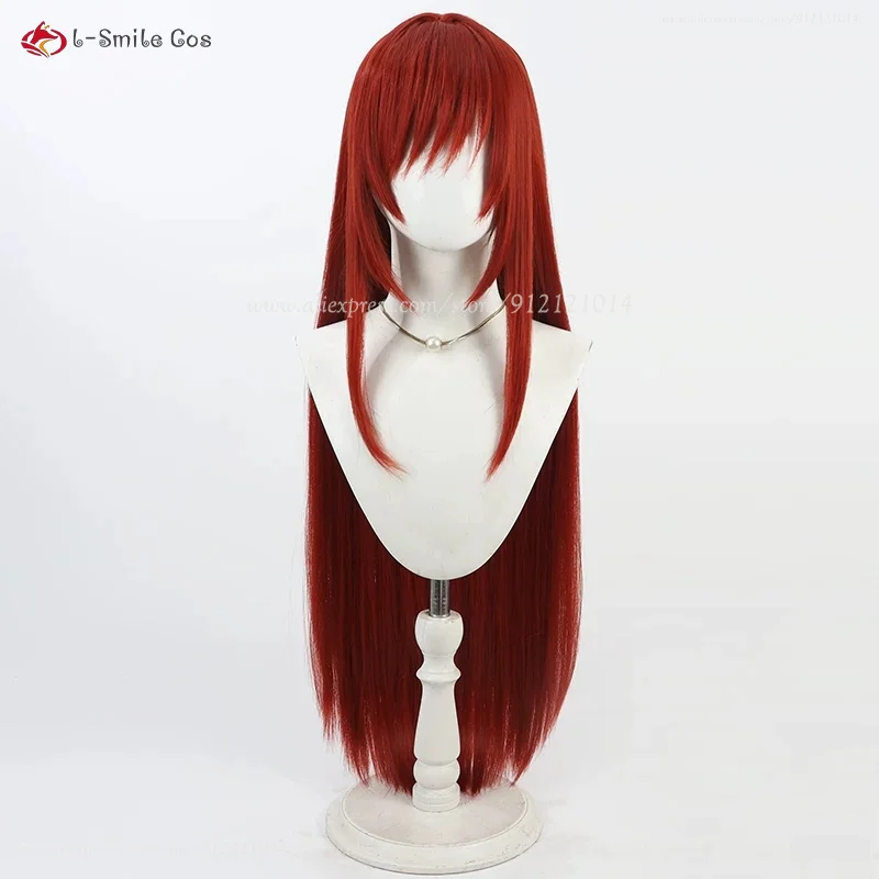 NIKKE Rapi Cosplay Perücke 100cm Weinrot Hitzebeständig Synthetik Haar 3