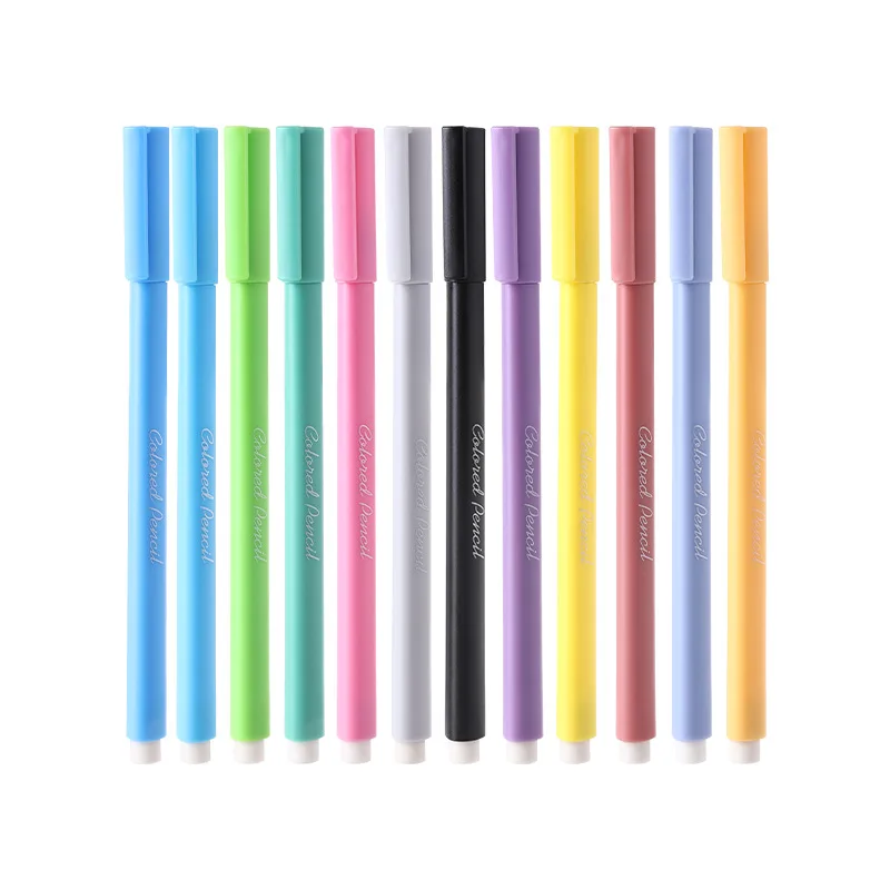 Permanent Pencil 12 Color Erasable Color Lead Pencil Upright Posture Sketching Without Sharpening Student Drawing Pen