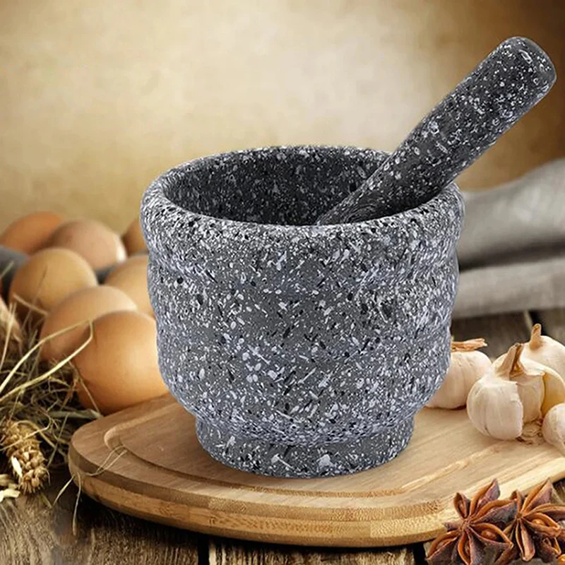 Garlic masher household grinder pressing manual garlic mashed garlic mashing pot mashing press bowl medicine pot pounding stone mortar