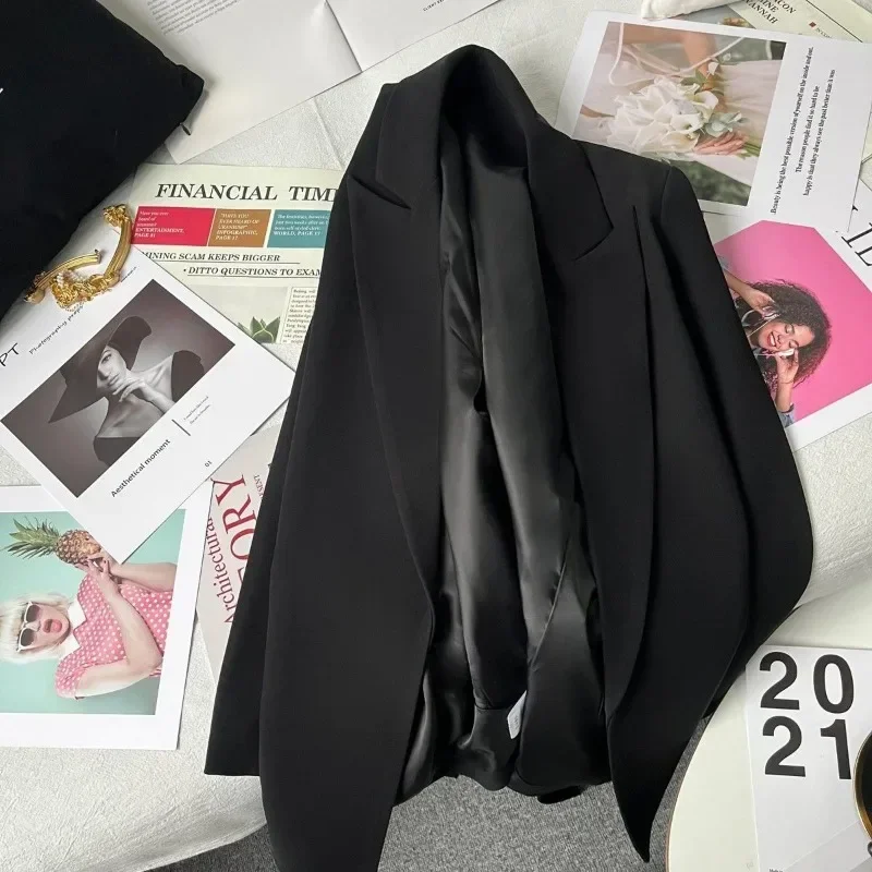 2023 New Women Blazer Spring Autumn Casual Long Sleeve Suit Jacket Korean Fashion Office Commute Business Elegant Tops Belt