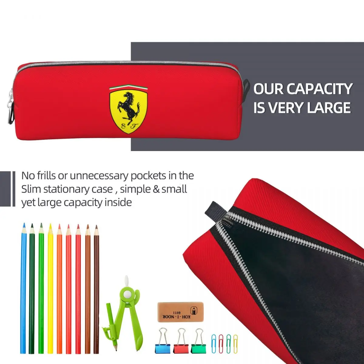 SF Team Charles Leclerc Pencil Cases Pencil Case Racing Pencilcases Pen Box For Girls Boys Bag School Supplies Gifts