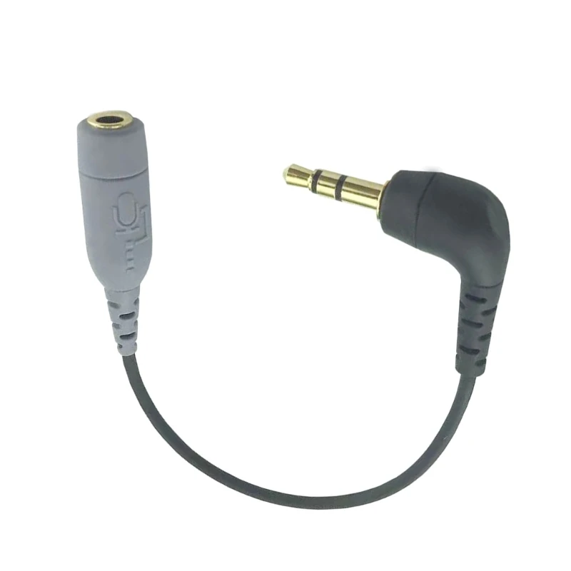 3.5mm TRS to TRRS Microphone Cable Female to Male Right Angle Adapter Cord for RODE SC3/SC4 audio cable audio plug adapter audio cable adapter aux cable audio video cable digital optical audio cable