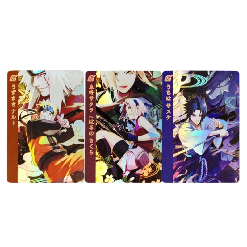 

3pcs/set NARUTO Uchiha Sasuke Haruno Sakura Animation Characters Flash Card Classics Anime Game Collection Cards Toy Gift