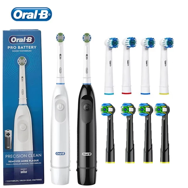 Oral B Rotation Electric Toothbrush DB5010 AA Battery 9600 Rpm Cross Action Cleaning Teeth Tooth Brush with Brush Refills 1