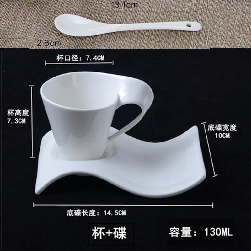 6 Tasses à Café Blanches Union Pacific Tableware - Avec Soucoupes, Service Porcelaine
