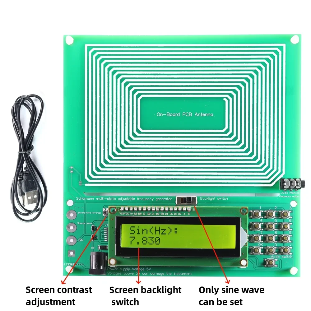 Adjustable 0.001HZ-200KHz 7.83HZ Schumann Resonance Ultra-low Frequency Pulse Wave Generator Audio Resonator 2