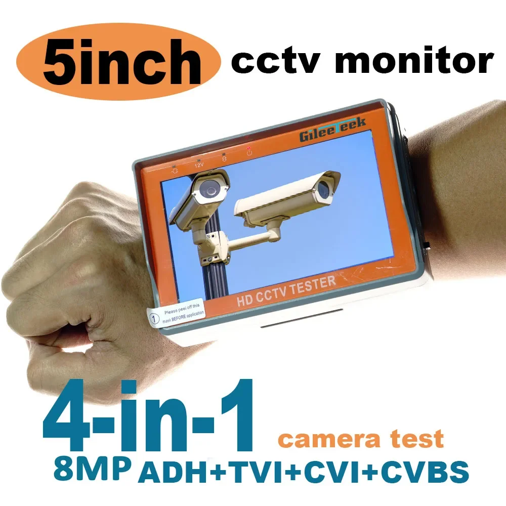 IV5 5 Inch 8MP AHD CCTV camera tester  kamery 12V1A AHD TVI CVI Cable Tester Video Audio Tester AHD Monitor security camera PTZ image_1