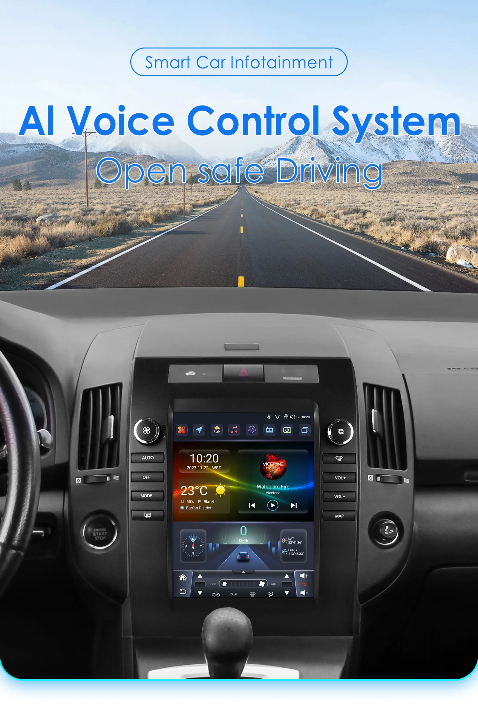 Hizpo 9,7-Zoll-Vertikalbildschirm-Android-Autoradio für Toyota Verso Corolla 2004-2009 2006 im Tesla-Stil mit Multimedia, Carplay, GPS und 4G – Detail 2