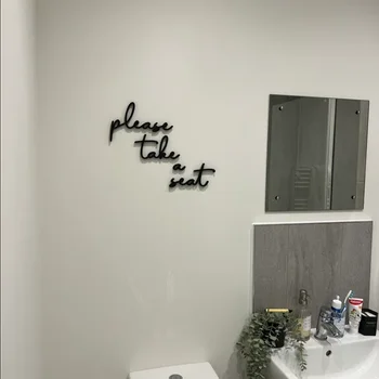 아크릴 벽 아트 화장실 사인 WC 사인, 욕실 장식, 인테리어 디자인