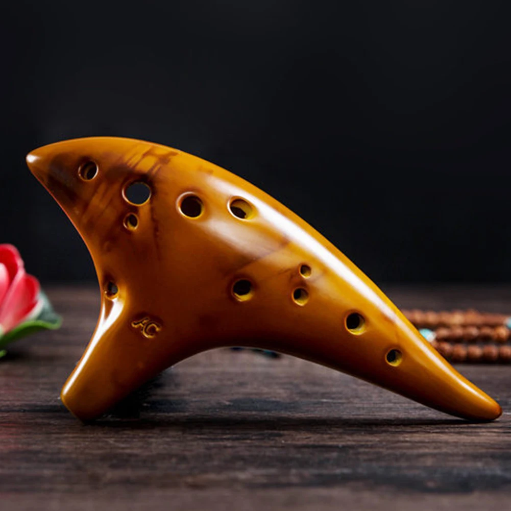 12 Hole Professional Ocarina Stable Intonation Alto C Tone Ocarina Flute with Protective Bag Instrument for Music Lover Beginner