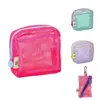 Lightweight Mesh Zipper Bags Portable Space Saving Travel Toiletry Pockets Rotary Hook Large Capacity Mini Makeup Pouch Home 4