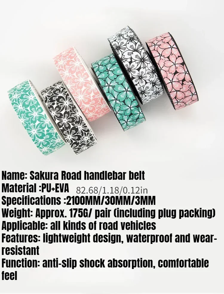 EVA/PU Road Bike Handlebar Tape Sakura Bicycle Anti-Skid Shock Absorber Bar Wrap