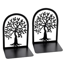 Black Tree of Life Iron Bookends - Elegant Desktop and Home Decor Gift (B110)