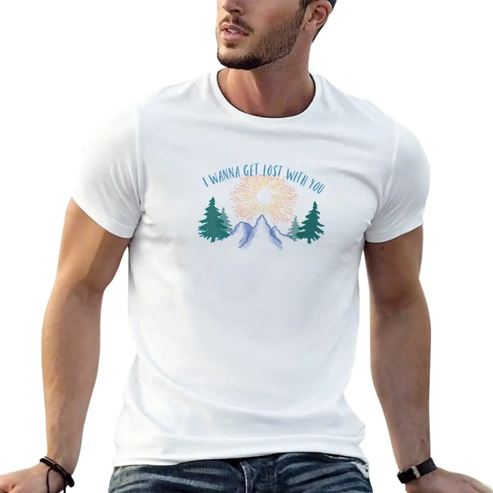 

I wanna get lost with you mountains design T-Shirt animal prinfor boys for a boy mens funny t shirts