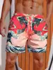 3D Printed Ukiyo-E Giant Fierce Shark And Cruise Ship Printing Shorts Men's Board Shorts Swim Trunks Drawstring Breathable Short 5