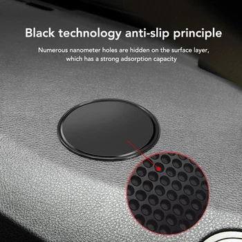 Air Freshener Mat Anti-Slip Dashboard Gel Sticky Pad Car Anti-Slip Mat 3.15 Inch Anti-Slip Ar Sticky Pad Black