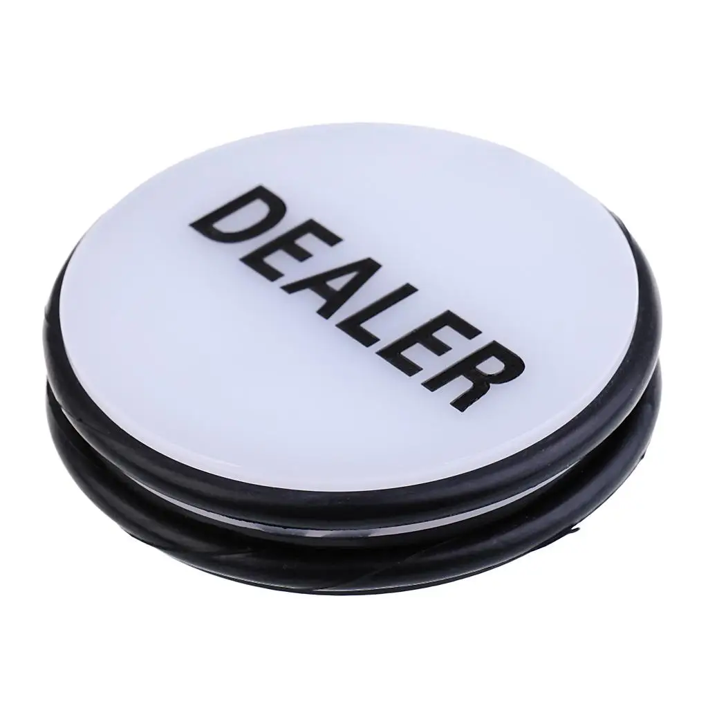 Acrylic 2 Sided White / Black Dealer Button Poker 3 Inches poker dealer button