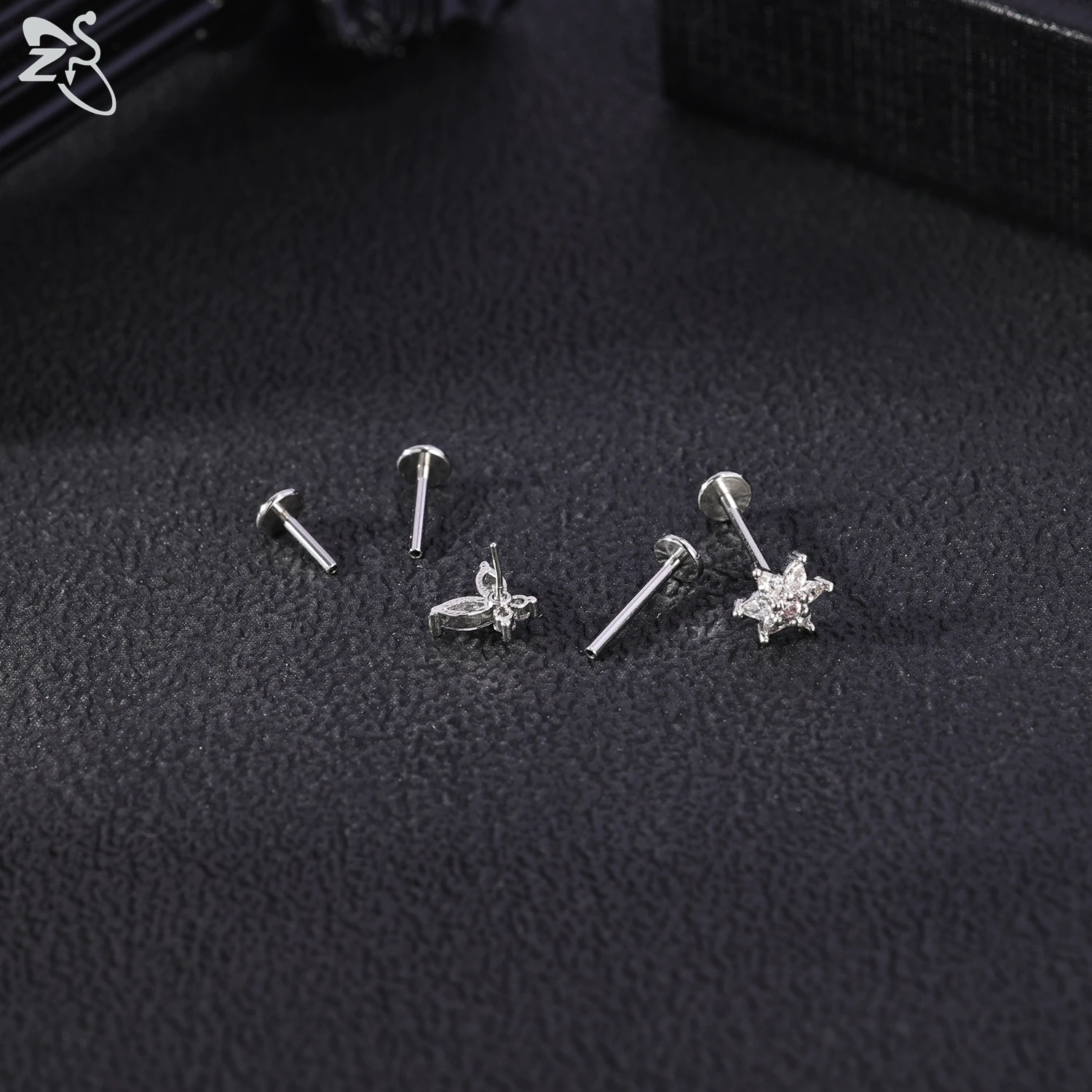 Labret Lip Stud Base ZS 10-20pcs/Lot Stainless Steel 16/18/20G 2 Colors Lip Ear Piercing Bases 6/8/10/12MM Jewelry Accessories piercing jewelry,body piercing jewelry,body jewelry