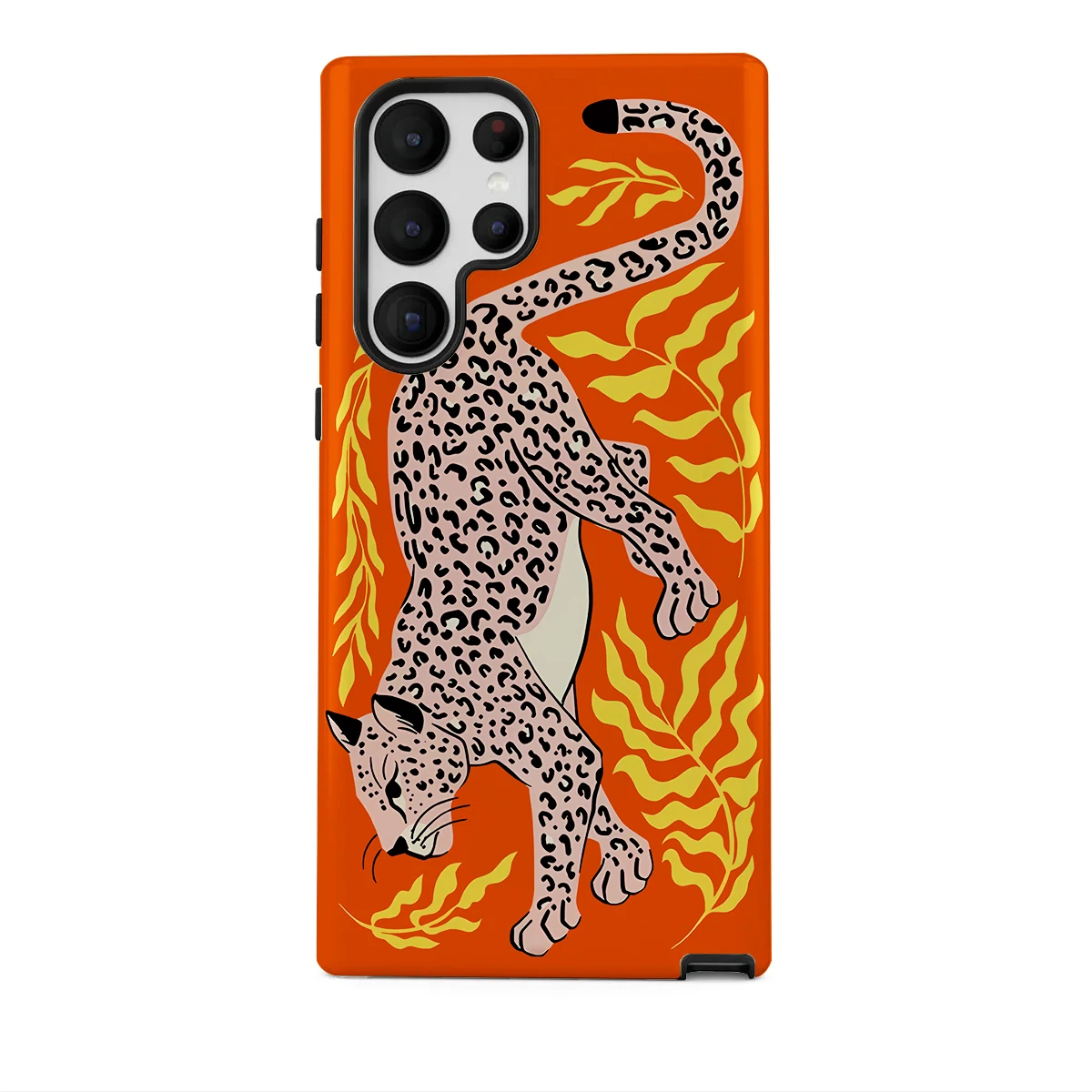 Orange Leopard Shockproof Hard Acrylic Phone Case