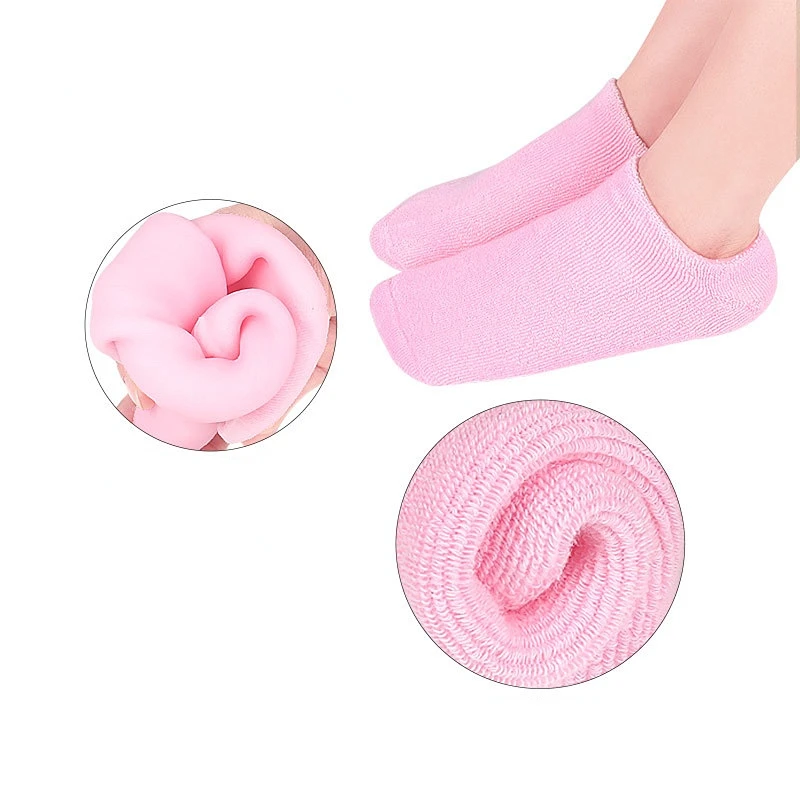 1Pair Reusable Spa Gel Socks & Gloves Moisturizing Whitening Exfoliating Velvet Smooth Beauty Hand Foot Care Silicone Socks beauty gel socks gloves