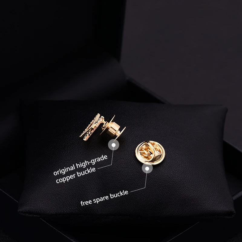 Mini Brooch Texture Six-Pointed Star Luxury Suit Accessories Shirt Neckline Decorative Clothes Fixing Buckle Couple Jewelry 6059