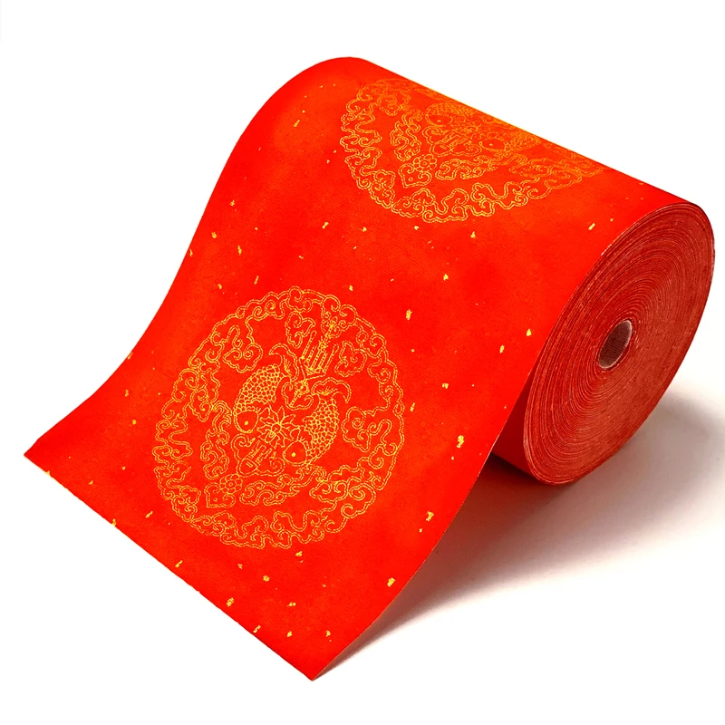 

Chinese Spring Festival Red Rice Paper Rolling Half Ripe Xuan Paper for Festival Wedding Couplets Decoupage Calligraphy Papier