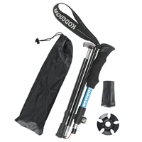 Folding Hiking Poles 5 sections Cane 6061 aluminum alloy Walking Stick Outdoor mountain climbing 2