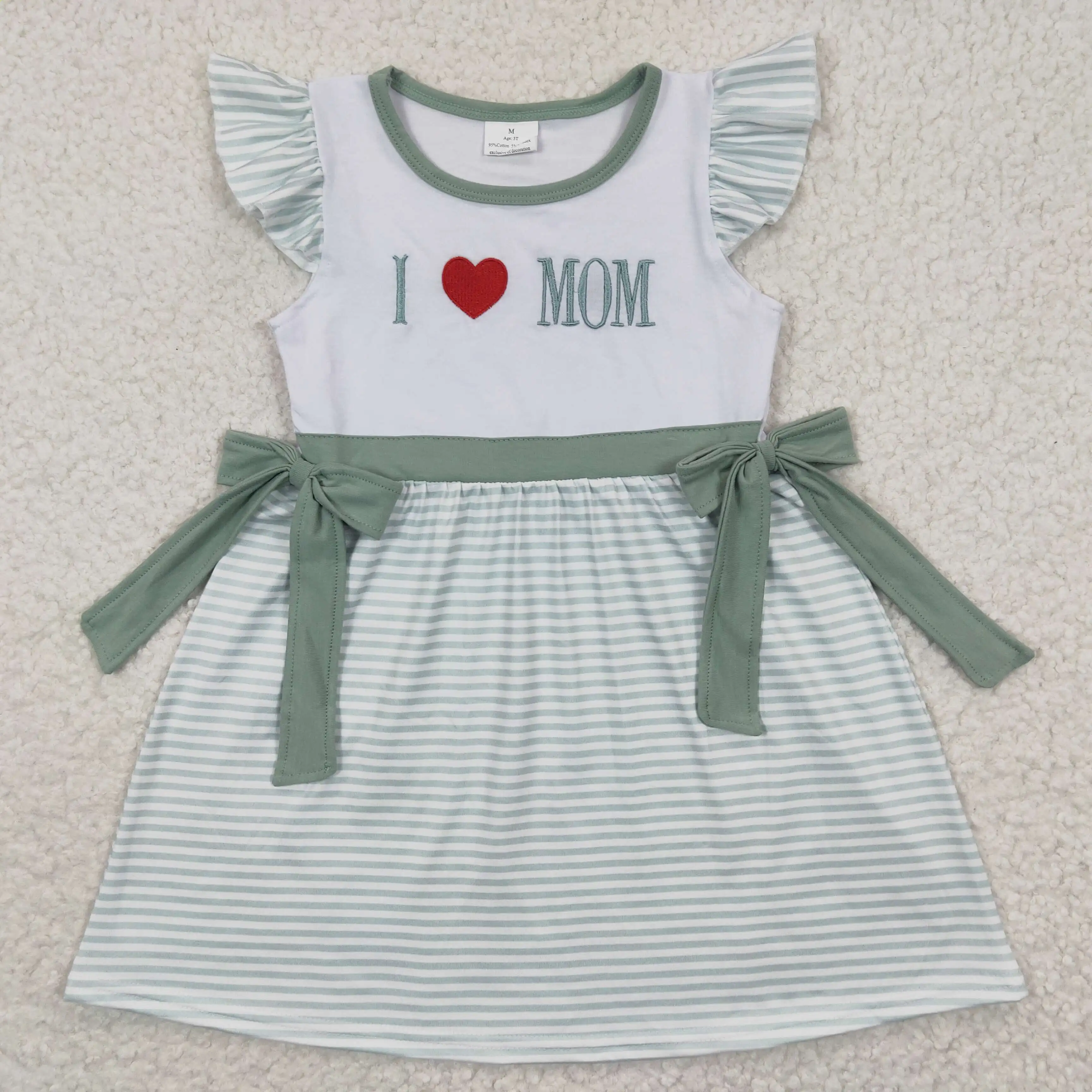 

GSD0257 Toddler Girl Dress Short Sleeve Embroidery Print Kids Mother's Day And Father's Day Clothes