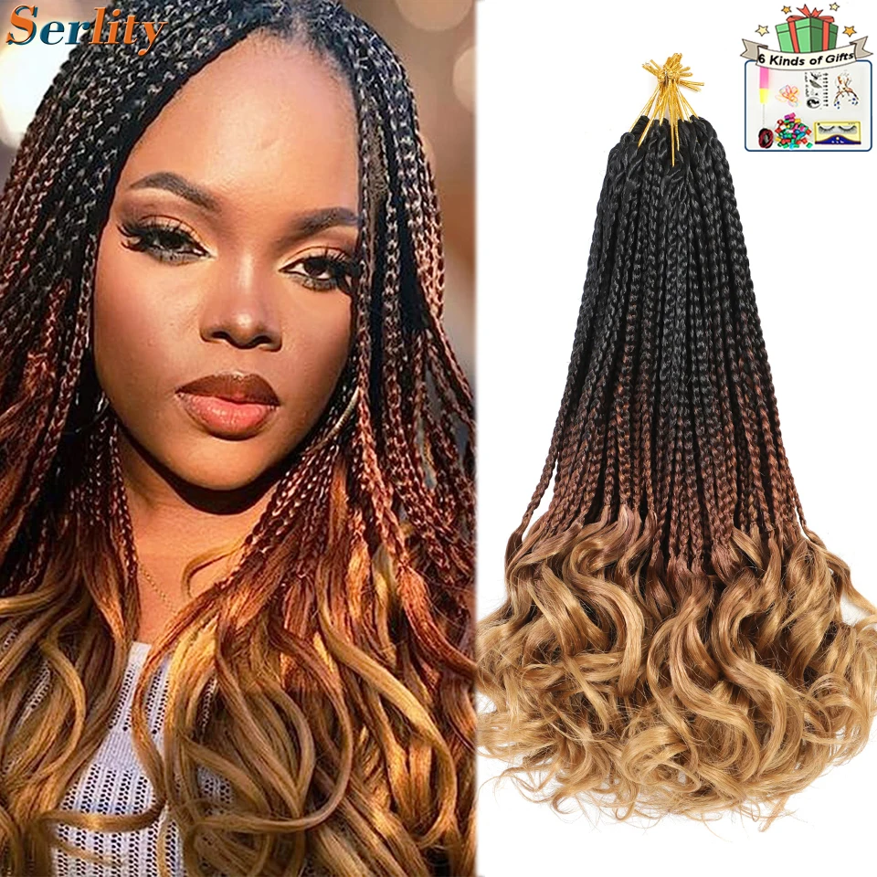 French Curl Crochet Braids 14 Inch Kid-Friendly Goddess Box Braids with Bouncy Curly Ends French Curls Braiding Hair for Women 3