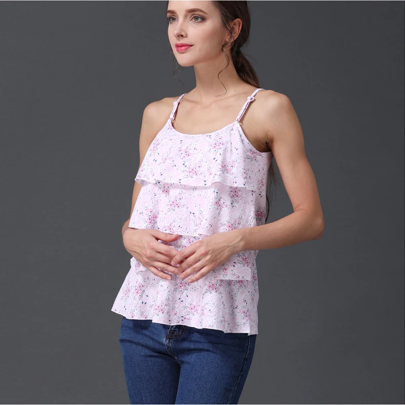 Emotion Moms Floral Pregnancy Maternity Clothes Tank Tops Breastfeeding Tops For Pregnant Women Summer Vest Tees