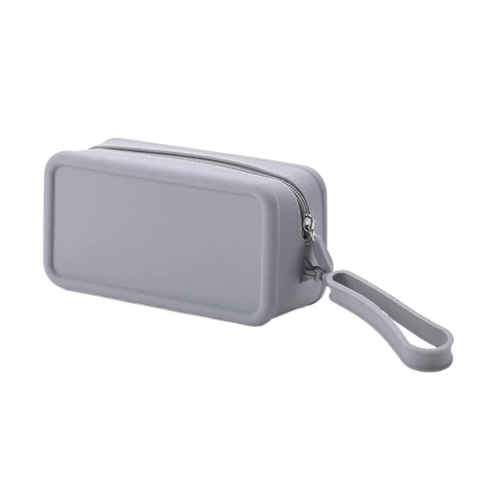 Portable Silicone Coin Purse Large Capacity Waterproof Earphone Bag Solid Color Zipper Cosmetic Bag Students