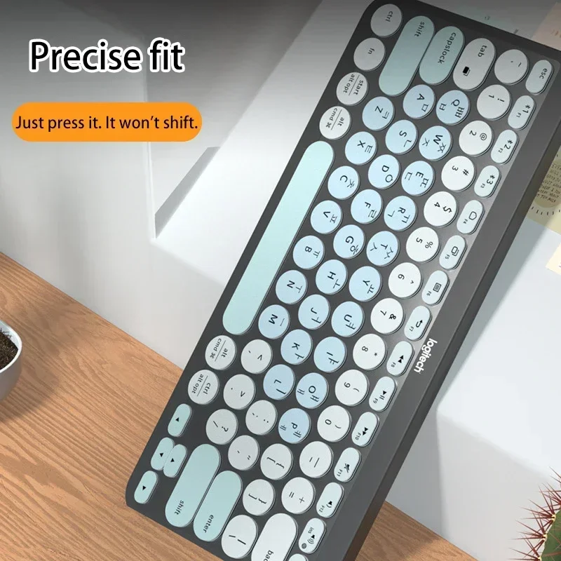 Universal Silicone Keyboard Protector Skin Film - Clear Pink with Multilingual Layout