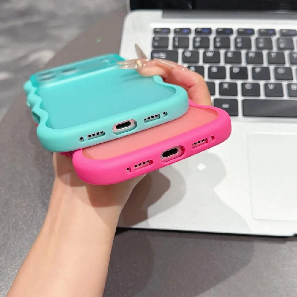 Luxury Wavy Lines Matte Shockproof Soft Silicone Phone Case