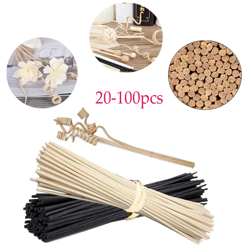 100-20pcs Natural Reed Fragrance Aroma Oil Diffuser Rattan Sticks Perfume volatiles For Home Decoration Refill Sticks