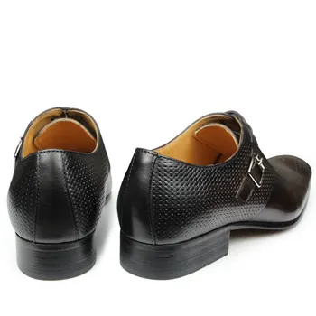 Luxury Mens Business Genuine Leather Shoes Fashion Wedding Oxfords Lace-up Pointed Toe Black Green Coffee Brogues Dress Shoes 6