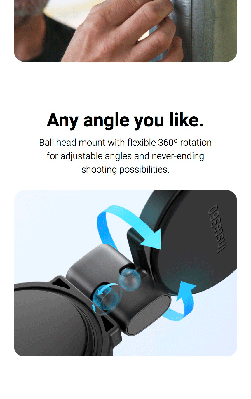 PULUZ Clip magnétique à dégagement rapide pour chapeau Insta360 GO