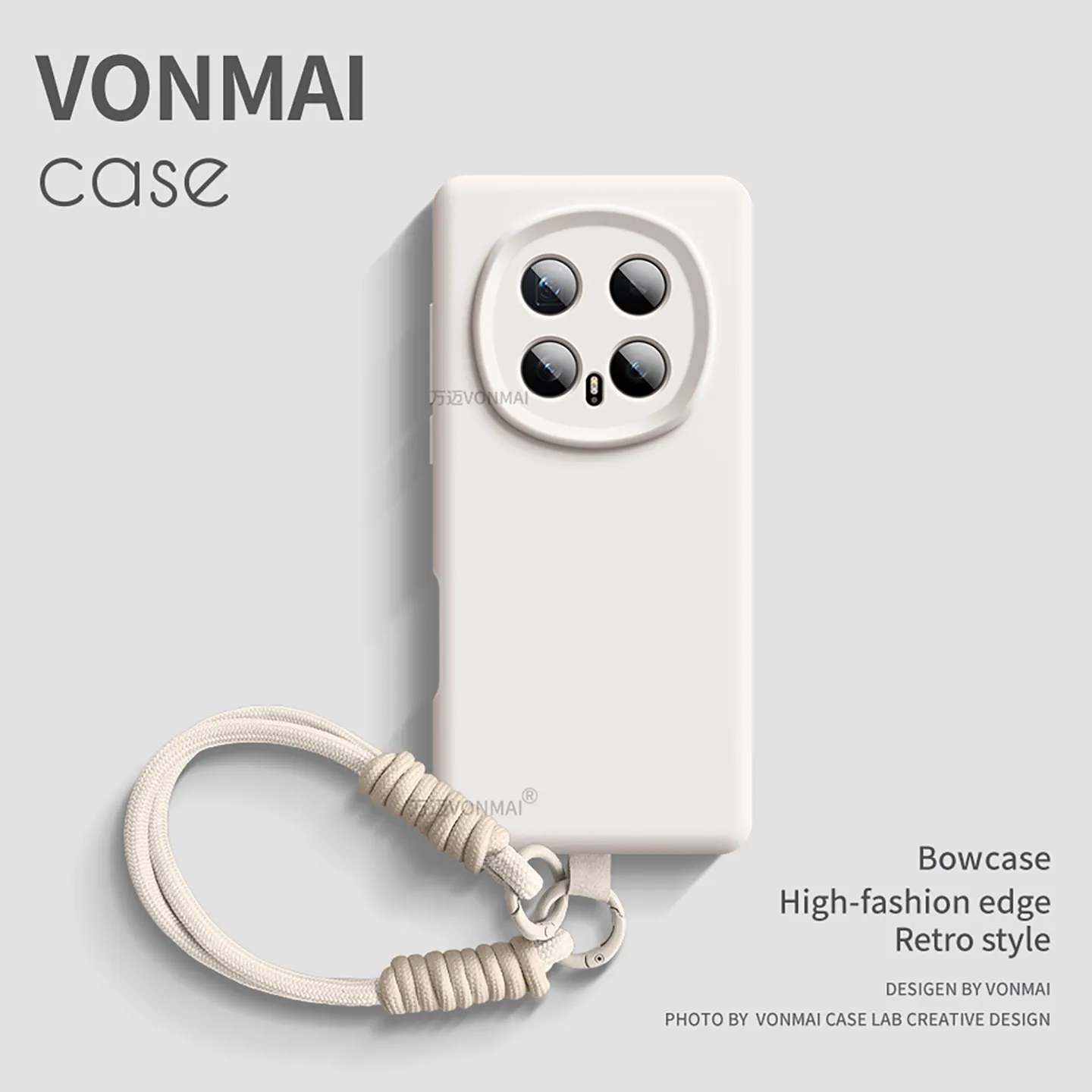 Wrist Strap Liquid Silicone Shockproof Phone Case with Soft Matte Finish