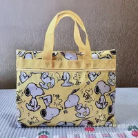 Snoopy file children's tutoring bag handbag double-layer shoulder bag file information bag storage tote 1