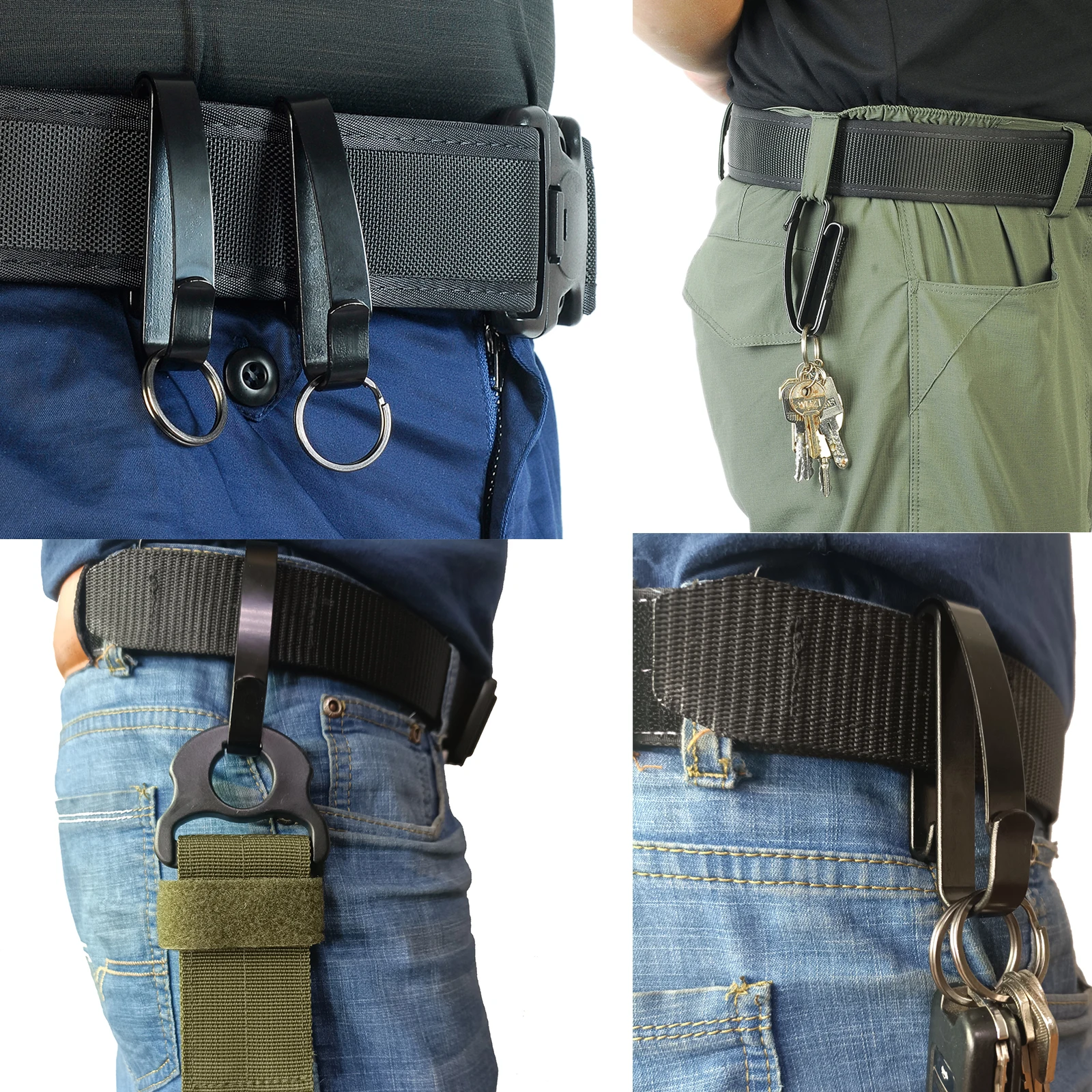 Metal Key Ring Holder Quick Hook System Belt Loop Fit up to