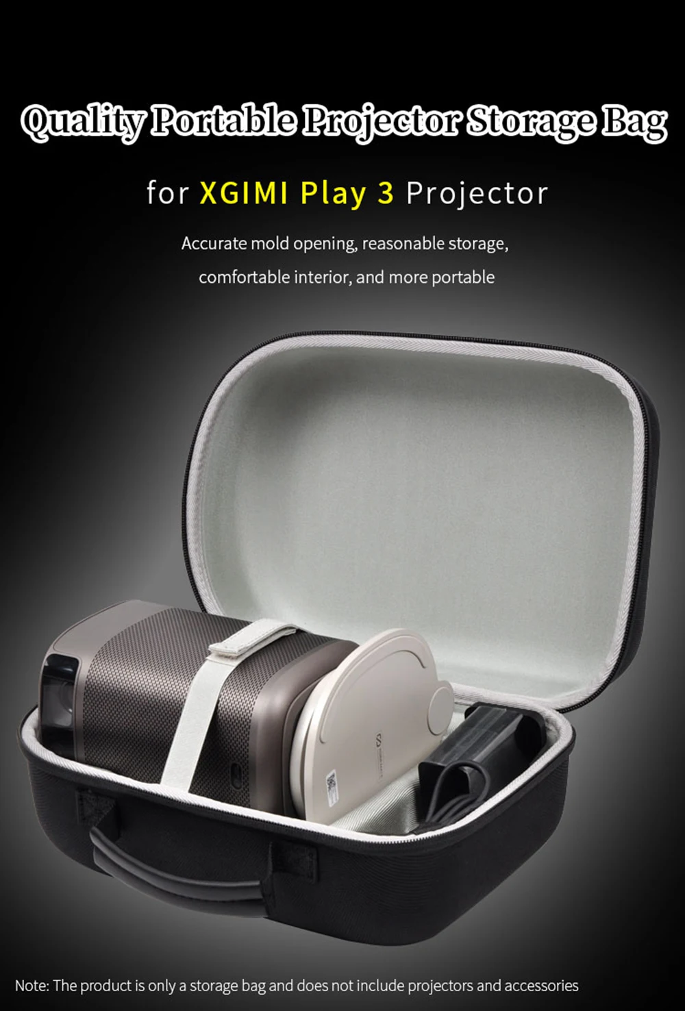 Portable Projector Bag for XGIMI PLAY 3 Pan Tilt Projector Hard Box Play3 Protect Outdoors Travel Carrying Case