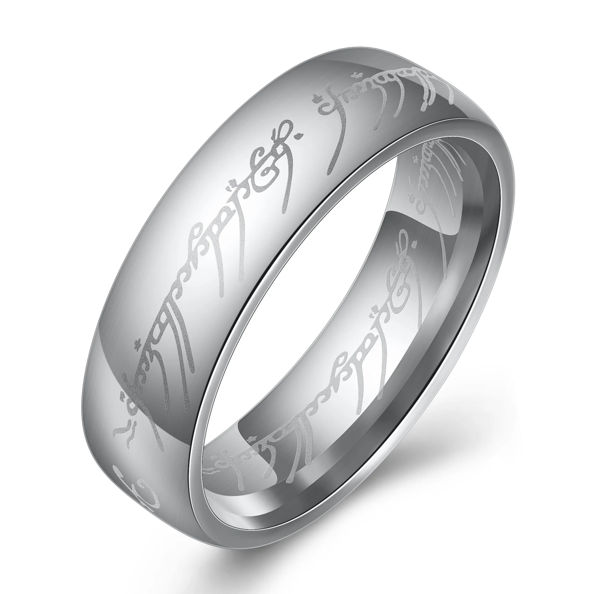 The Lord of the Rings Stainless Steel Punk Men 6MM Finger Ring Fashion Couple Jewelry Gift
