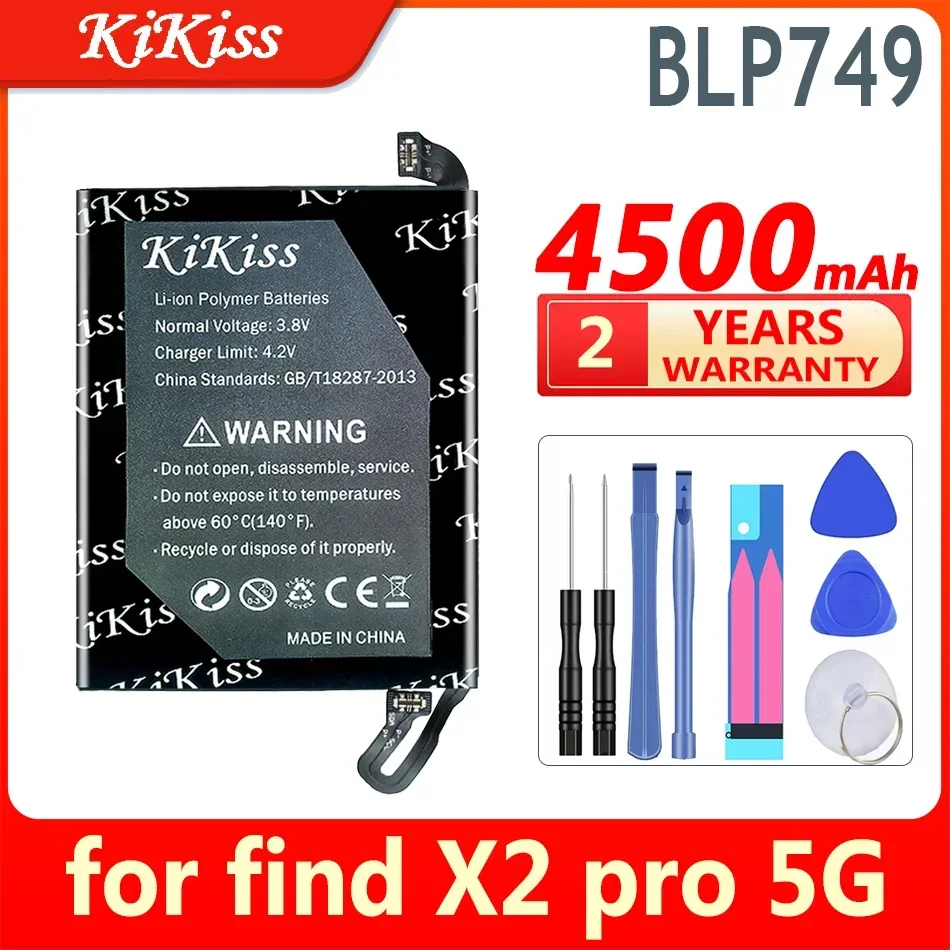 

Мощная батарея 4500 мАч/4600 м KiKiss BLP749 BLP767 для мобильного телефона OPPO find X2 Pro X2Pro 5G