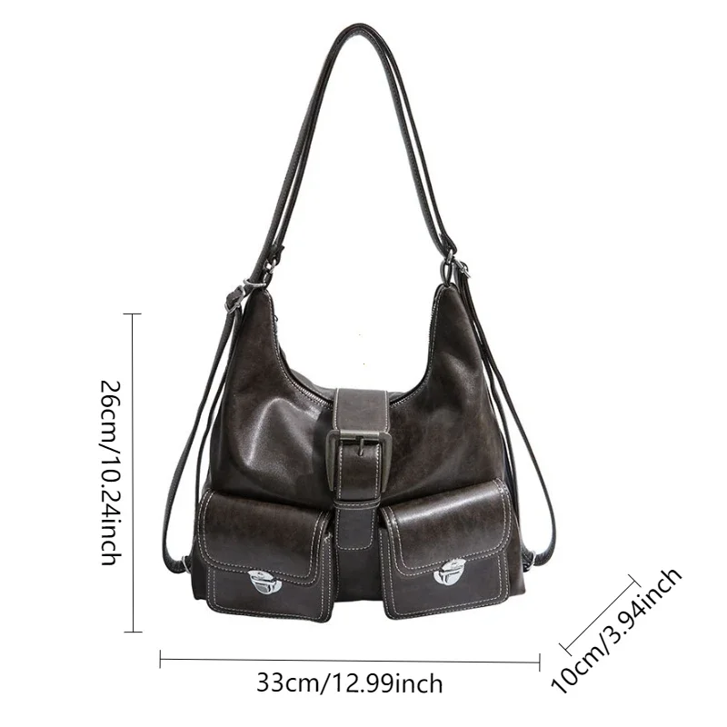 Retro Large Capaci Casual Women's Tote Bag Underarm Bag Fall Winter 2026 New Sle Double oulder Bapa Trendy Leisure Handbags