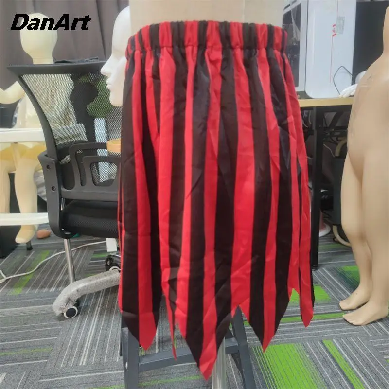 Kids Program Performance Caribbean Pirate Role-playing Costume Wave Pattern Pirate Group Matching Headscarf Children Short Skirt