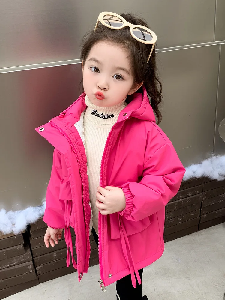 

Girls' Quilted Outdoor Jacket Coat 2023 New Autumn and Winter Western Style Children's Thickened Parka Cotton-Padded Clothes Bab