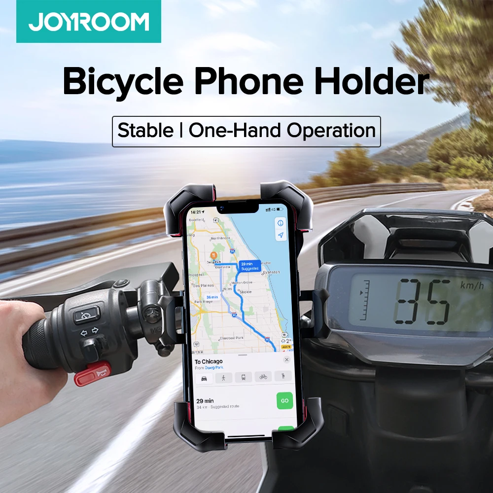 Bicycle Handlebar Phone Holder One-Handed Easy Operation 360 Degree Rotation Bike Mobile Phone Mount