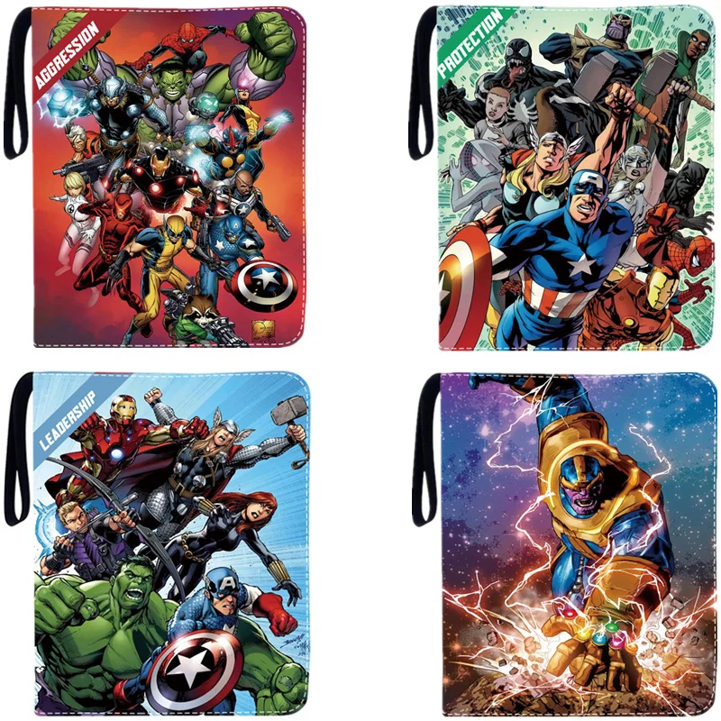 400pcs 900pcs Card Album Book Anime Marvel Spider Man Iron Man Thor Collection Card Zipper Game Cards Binder Holder kids Gift