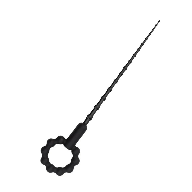 Silicone Vibrating Urethral Sound Electric Prostate Massager Toy Soft & Flexible Beaded Design for Intense Stimulation